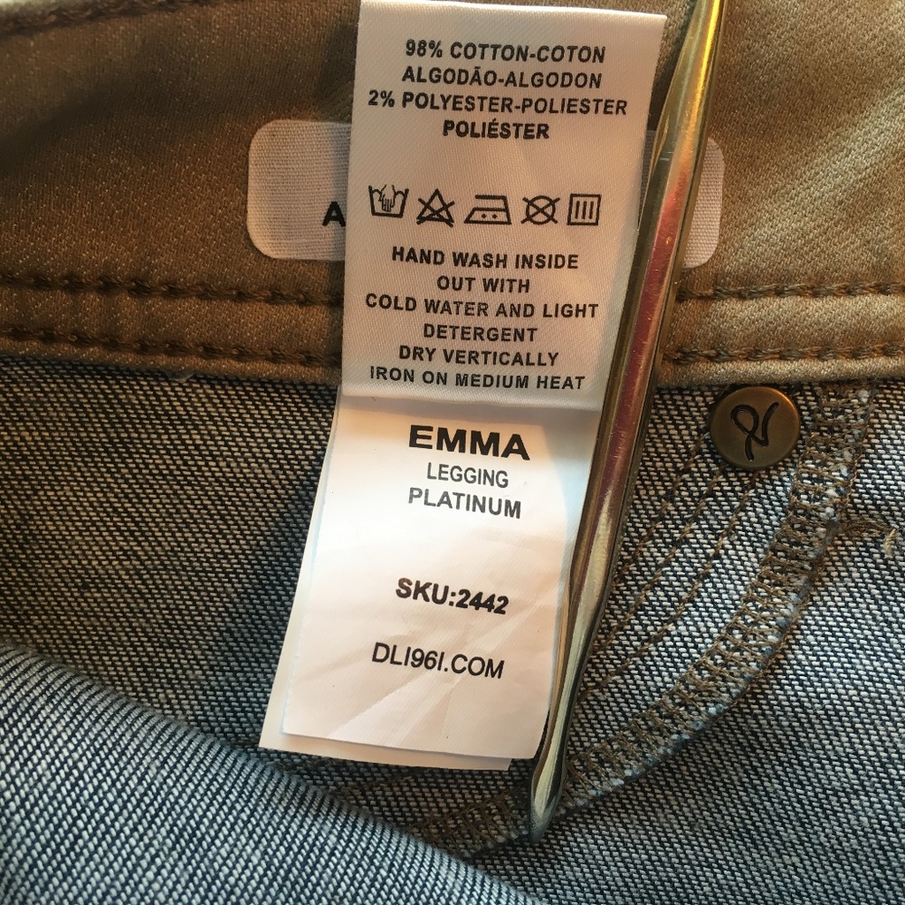 DL1961 Emma Gold Platinum Denim Leggings Skinny 26 - Picture 3 of 8